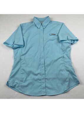 Columbia PFG Tamiami II Shirt Women’s M Blue Button Up Fishing Vented